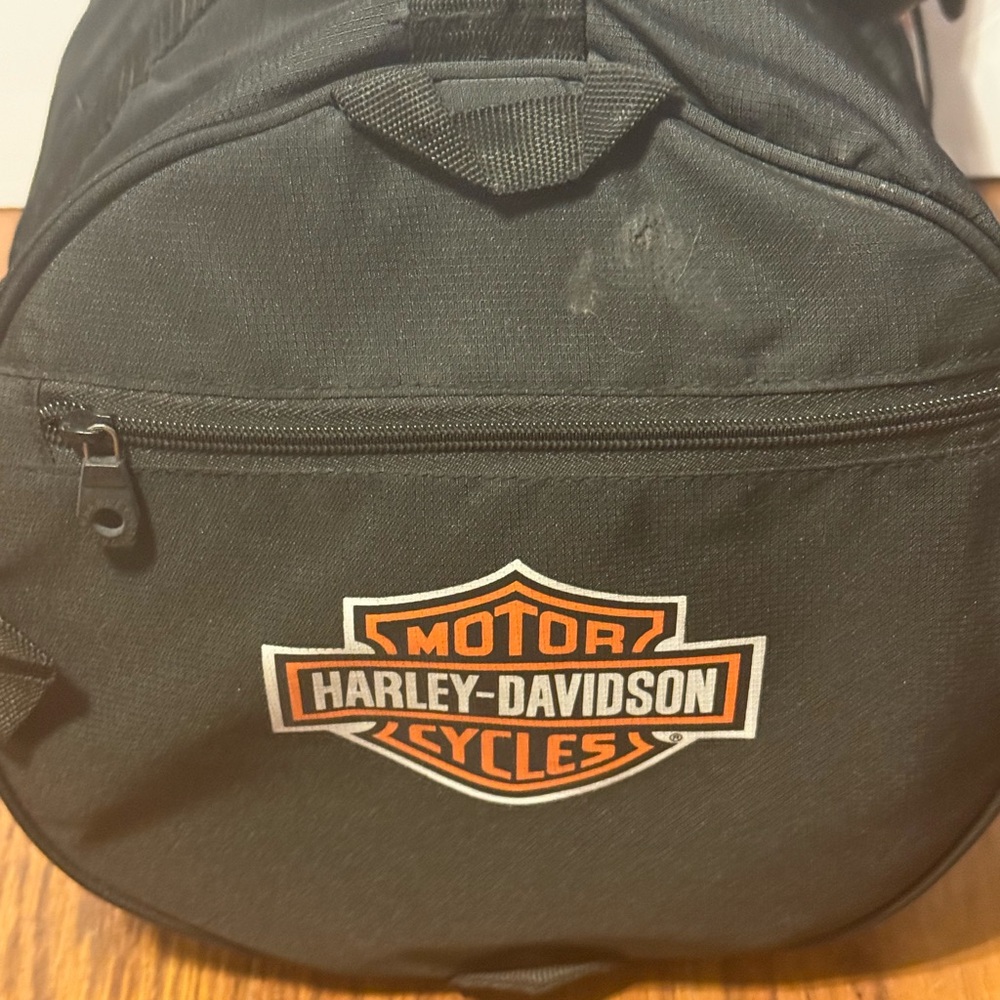 Harley Davidson Black Nylon Duffel Bag - Picture 2 of 6